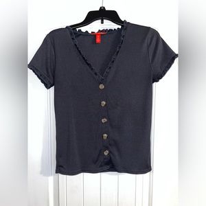 Navy Short-Sleeved Top
